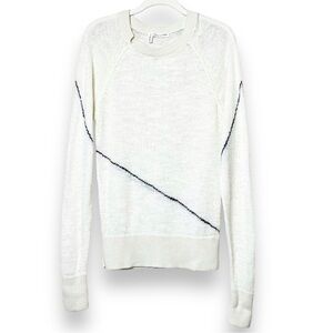 Derek Lam 10 Crosby Asymmetric Stripe Sweater neutral black lines‎ minimalist